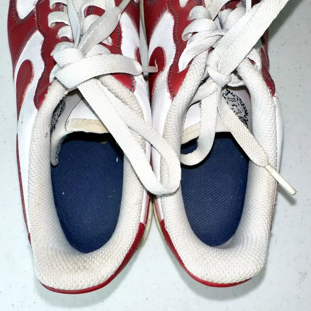Nike Air Force 1 low LeBron 2009 Sz 5.5‎ youth Rare Retro Red & White